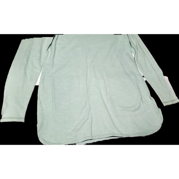 Mint Green Seamed Tunic Top XS Fits M/L V-Neck Long Sleeve Relaxed Fit - Picture 10 of 15